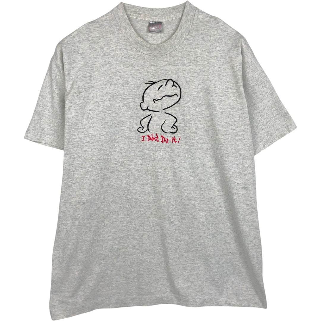 90'S Fruit of the Loom Best Print T-Shirt, Made in USA, Men's Size XL (approx.) cotton pale white type Vintage Second Hand