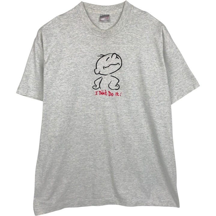 90'S Fruit of the Loom Best Print T-Shirt, Made in USA, Men's Size XL (approx.) cotton pale white type Vintage Second Hand