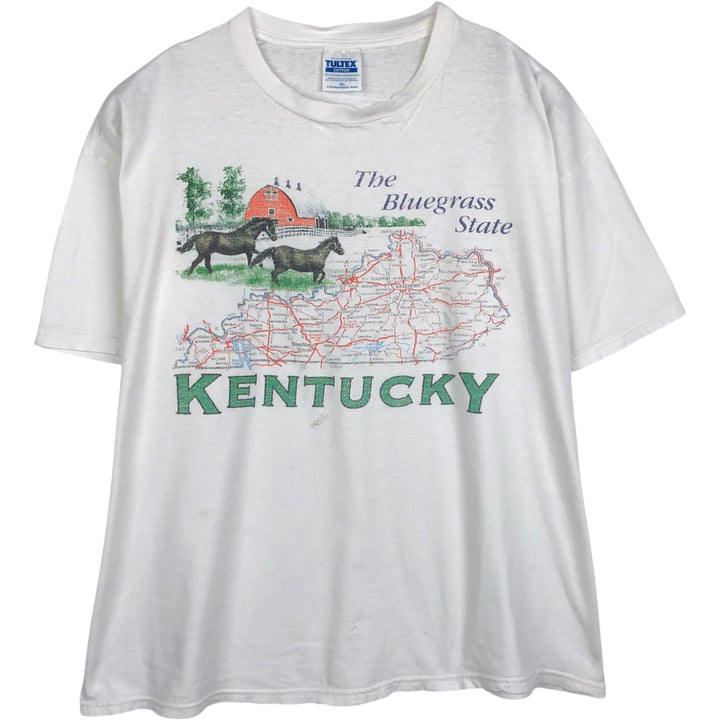 Vintage 90'S TULTEX printed T-shirt, men's XXL size cotton white type Vintage Second Hand
