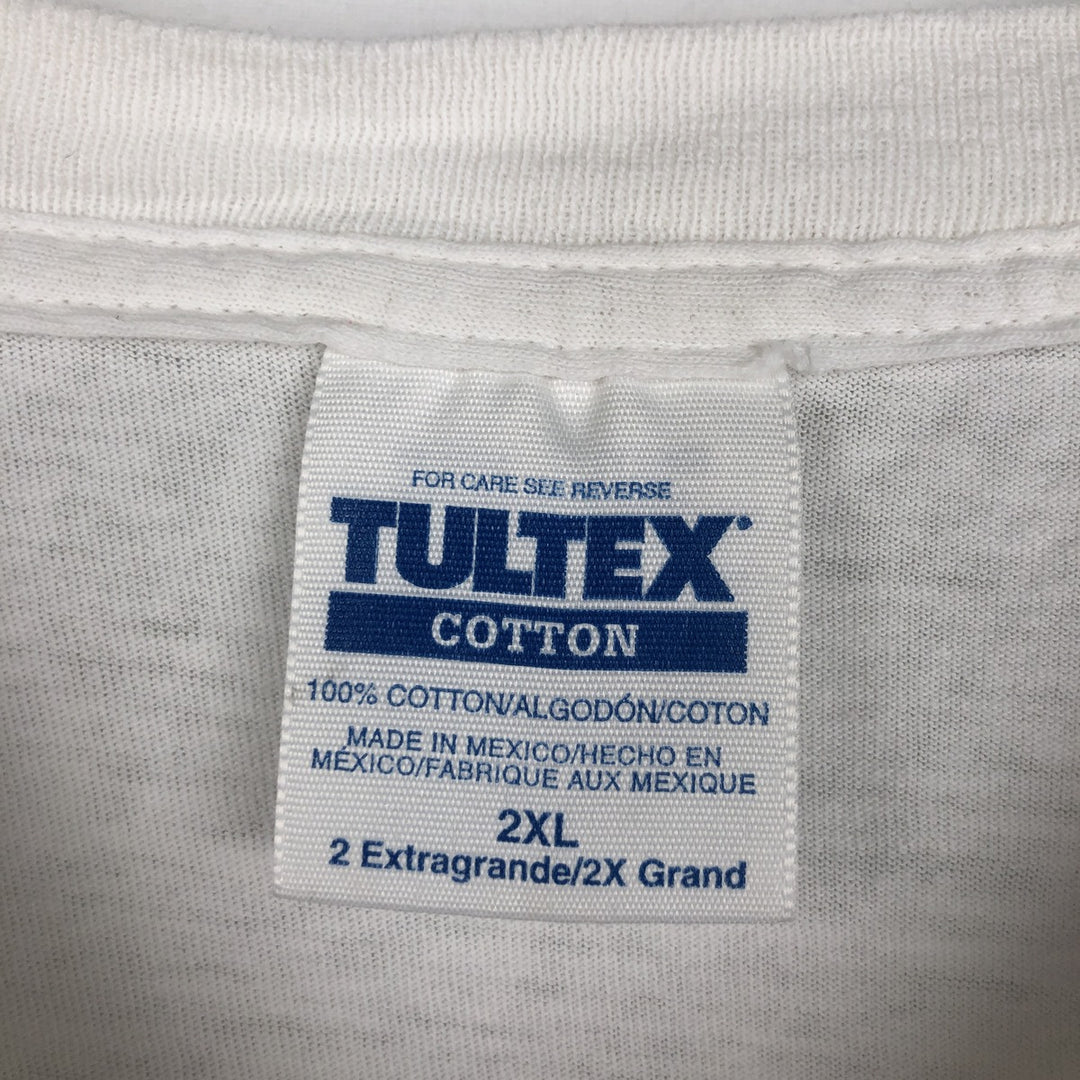 Vintage 90'S TULTEX printed T-shirt, men's XXL size cotton white type Vintage Second Hand