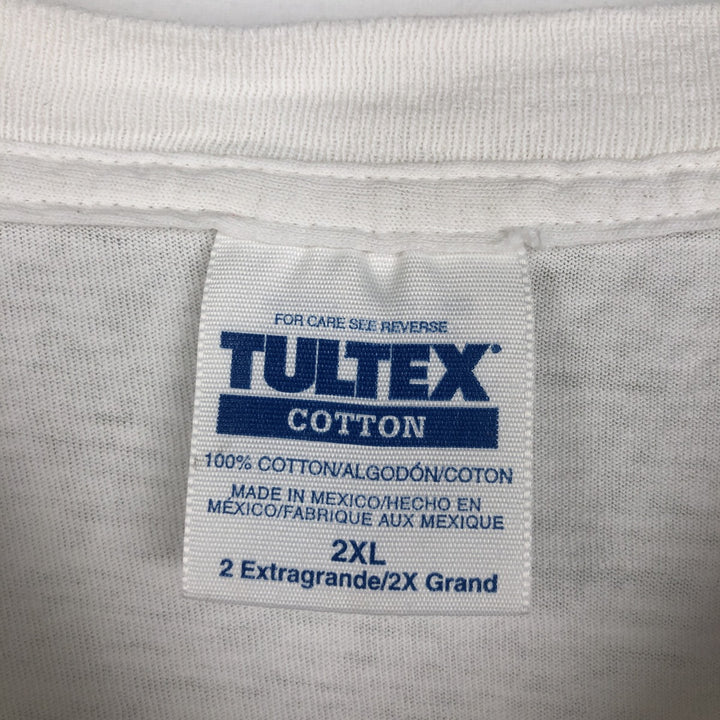 Vintage 90'S TULTEX printed T-shirt, men's XXL size cotton white type Vintage Second Hand