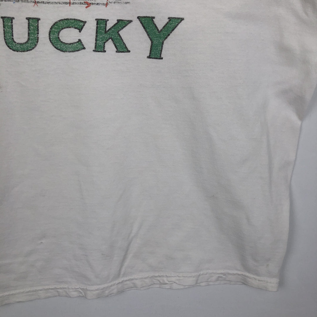 Vintage 90'S TULTEX printed T-shirt, men's XXL size cotton white type Vintage Second Hand