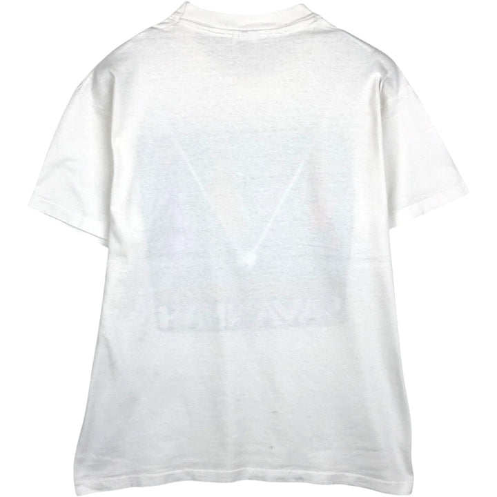 90'S Anvil Printed T-shirt, Made in USA, Men's L size, Vintage cotton white type Vintage Second Hand
