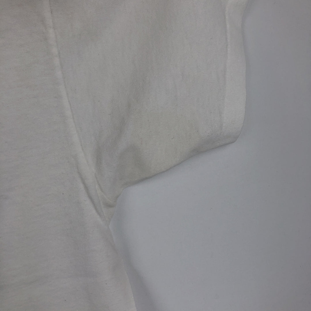 90'S Anvil Printed T-shirt, Made in USA, Men's L size, Vintage cotton white type Vintage Second Hand