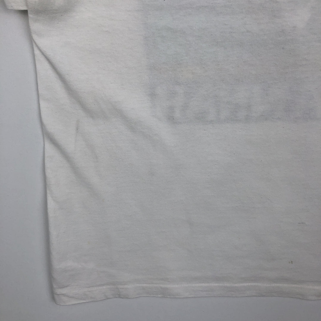 90'S Anvil Printed T-shirt, Made in USA, Men's L size, Vintage cotton white type Vintage Second Hand