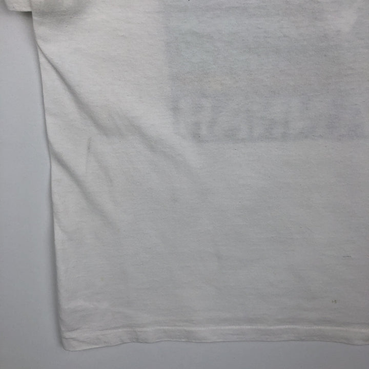 90'S Anvil Printed T-shirt, Made in USA, Men's L size, Vintage cotton white type Vintage Second Hand