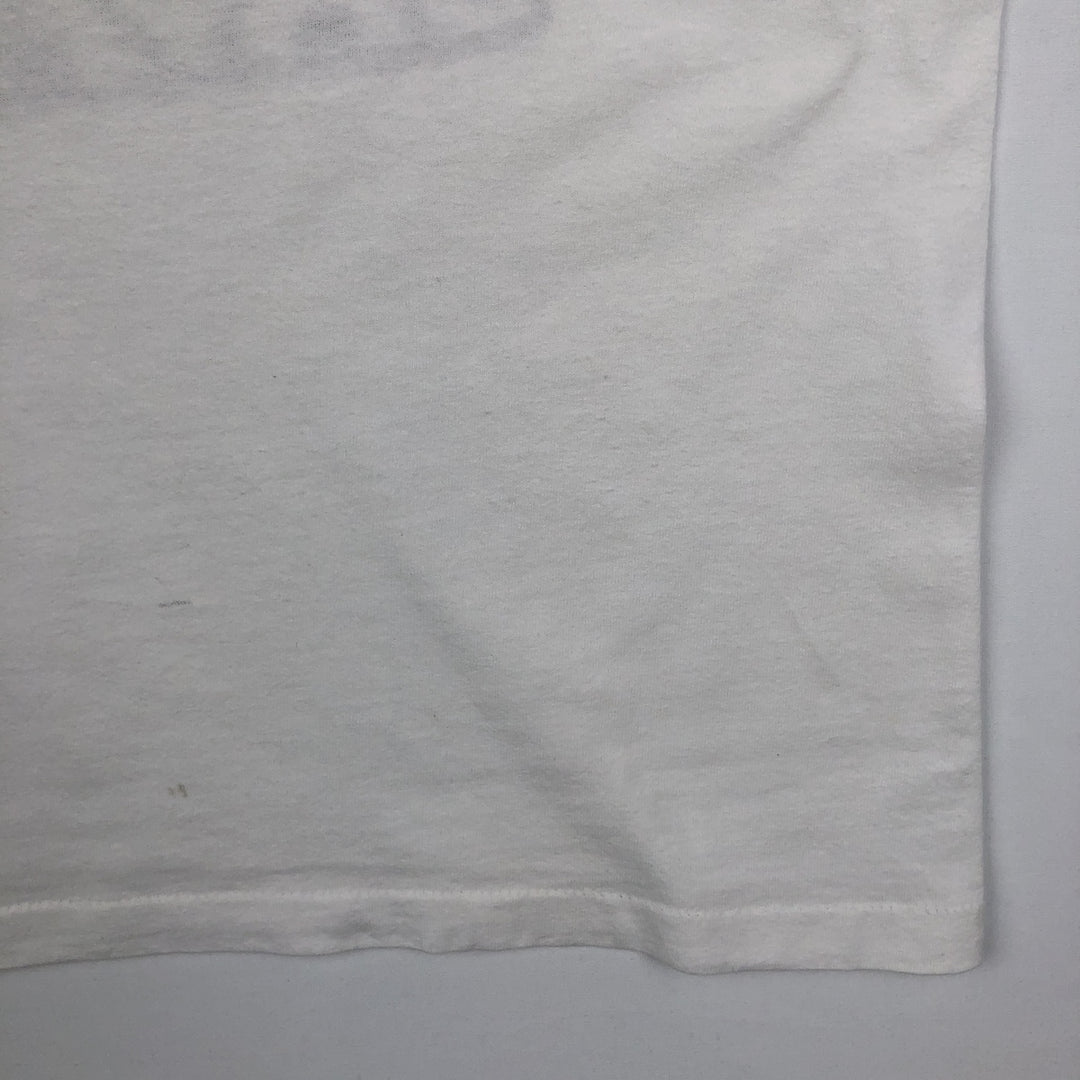 90'S Anvil Printed T-shirt, Made in USA, Men's L size, Vintage cotton white type Vintage Second Hand