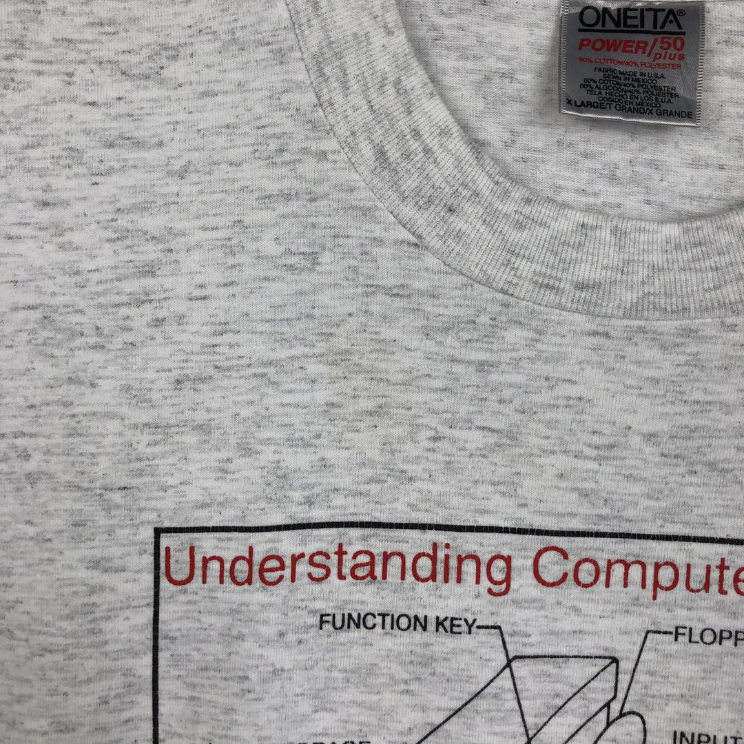 90's ONEITA POWER cotton white type Vintage Second Hand