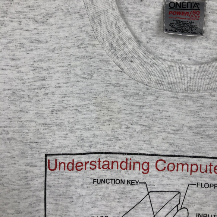 90's ONEITA POWER cotton white type Vintage Second Hand