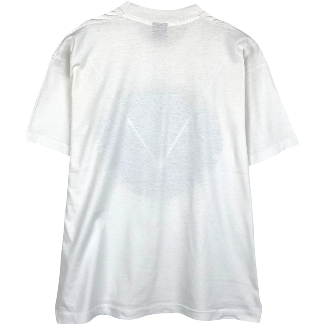 90'S Fruit of the Loom Best Print T-Shirt, Made in USA, Men's Size XL (approx.) cotton white type Vintage Second Hand
