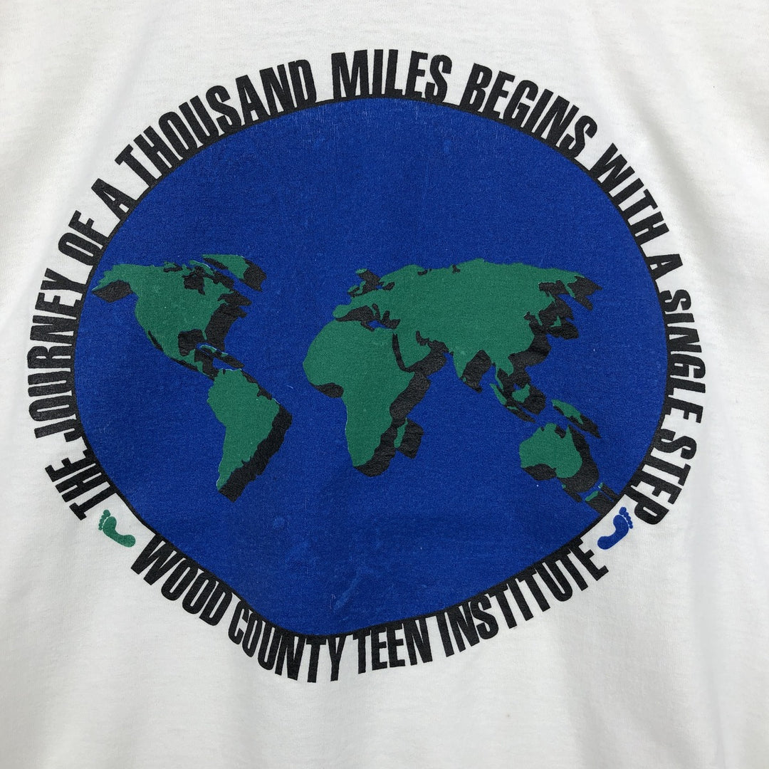 90'S Fruit of the Loom Best Print T-Shirt, Made in USA, Men's Size XL (approx.) cotton white type Vintage Second Hand