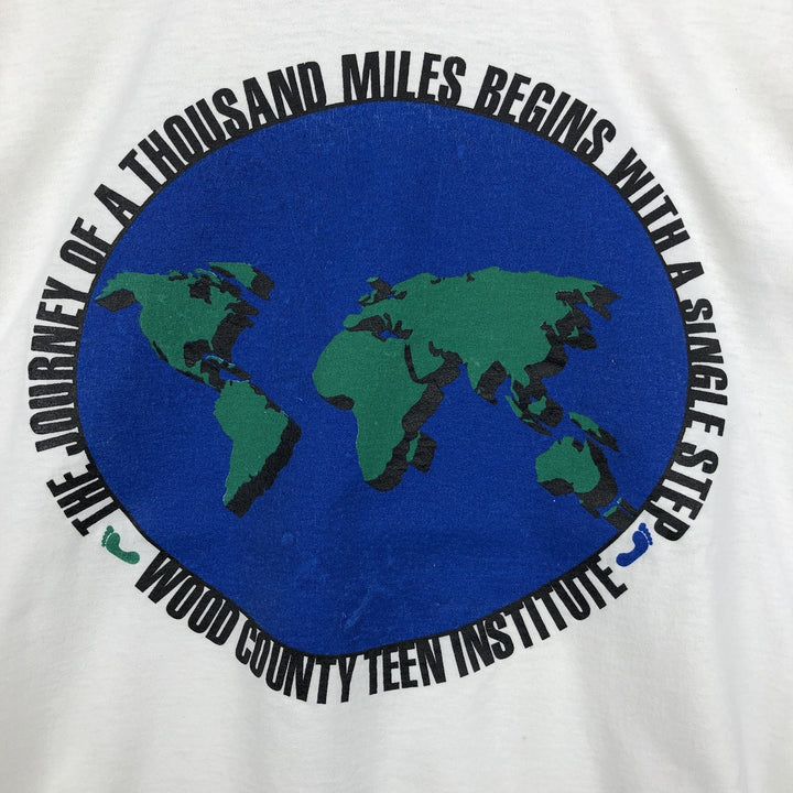 90'S Fruit of the Loom Best Print T-Shirt, Made in USA, Men's Size XL (approx.) cotton white type Vintage Second Hand