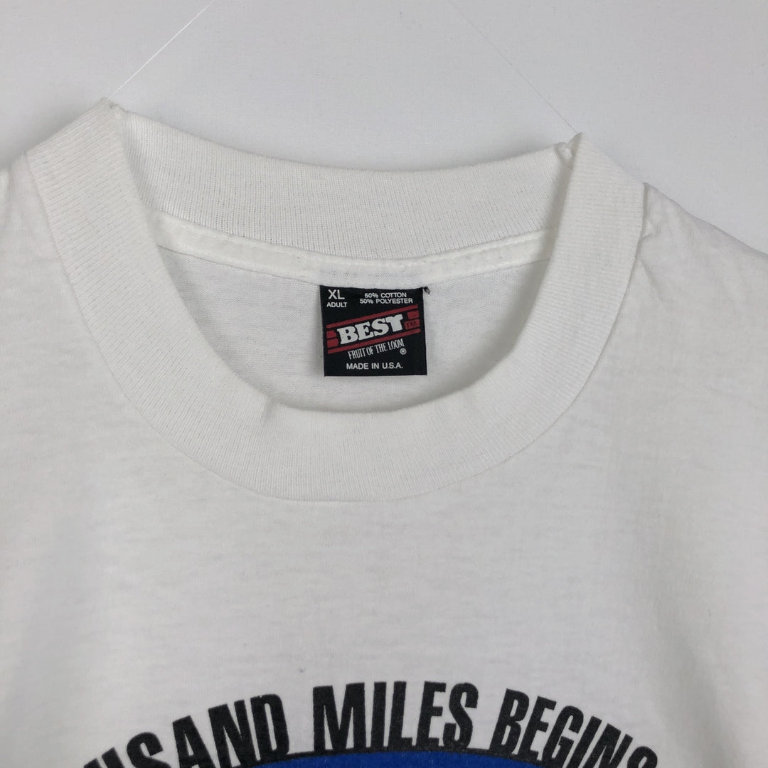 90'S Fruit of the Loom Best Print T-Shirt, Made in USA, Men's Size XL (approx.) cotton white type Vintage Second Hand