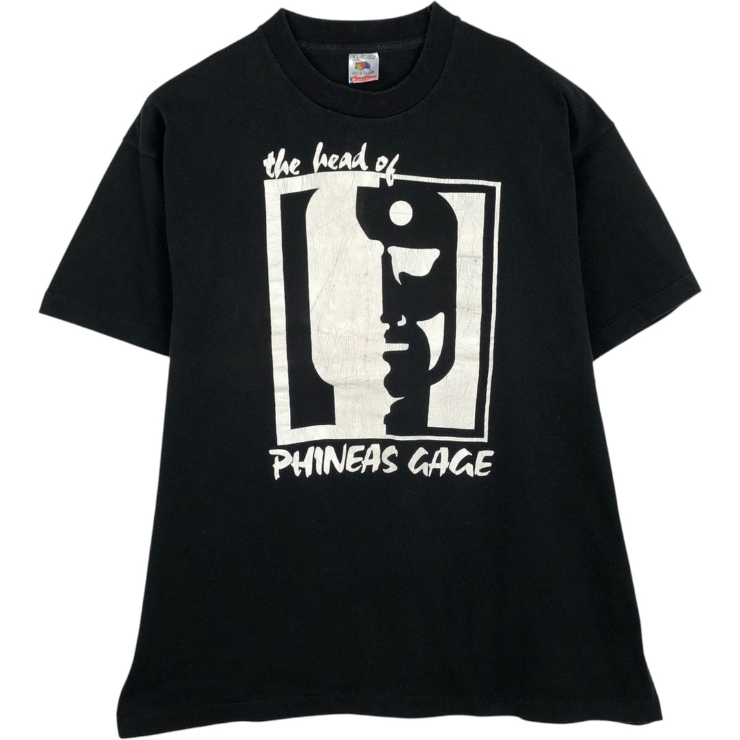 90'S Fruit of the Loom Art T-Shirt, Made in USA, Men's XL equivalent, Vintage cotton black type Vintage Second Hand