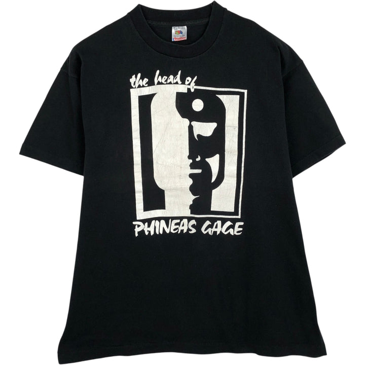 90'S Fruit of the Loom Art T-Shirt, Made in USA, Men's XL equivalent, Vintage cotton black type Vintage Second Hand