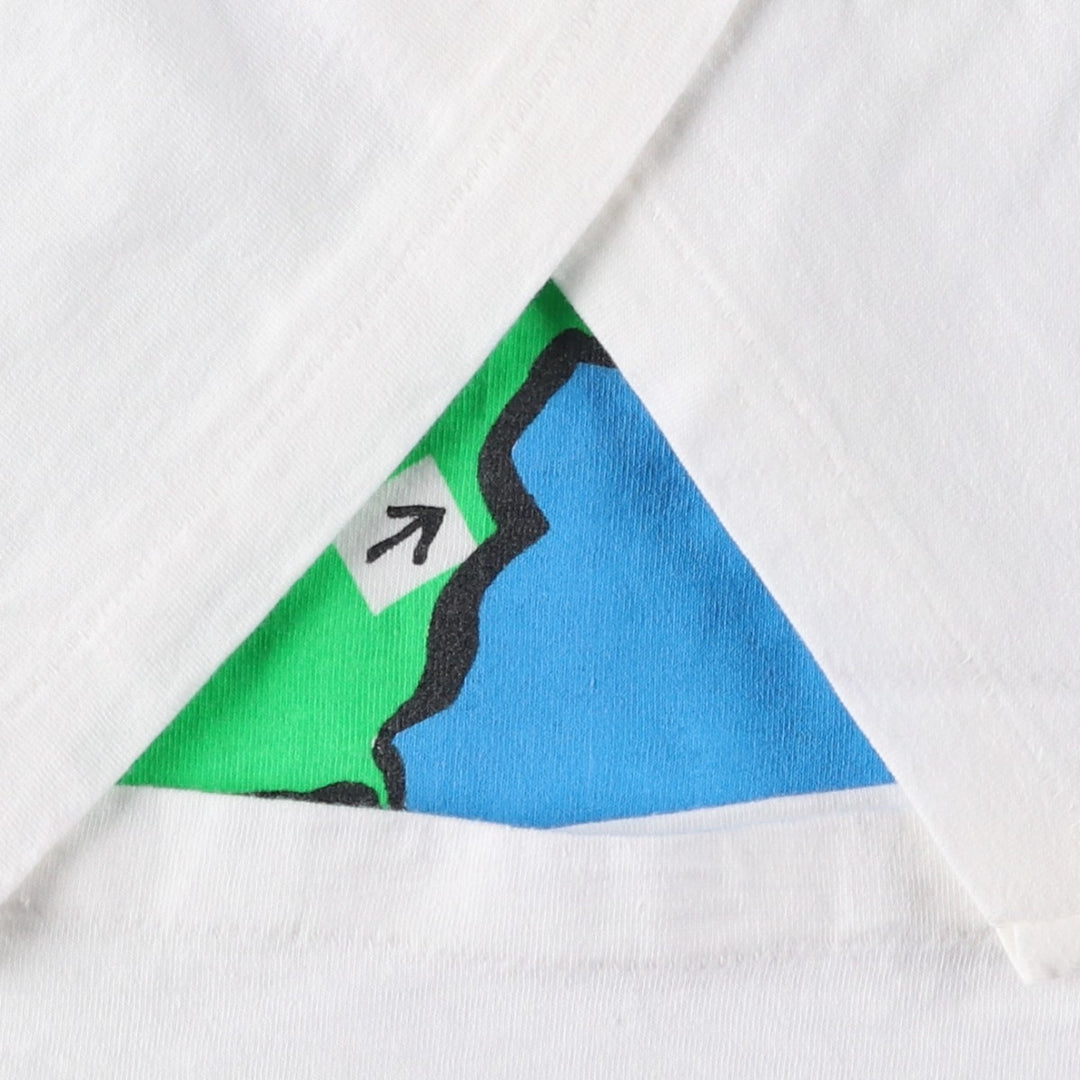 80'S Gravity Graphics Print T-Shirt, Made in USA, Men's Size L (Equivalent), Vintage cotton white type Vintage Second Hand