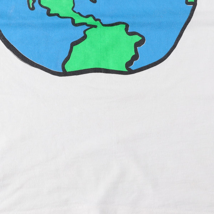 80'S Gravity Graphics Print T-Shirt, Made in USA, Men's Size L (Equivalent), Vintage cotton white type Vintage Second Hand