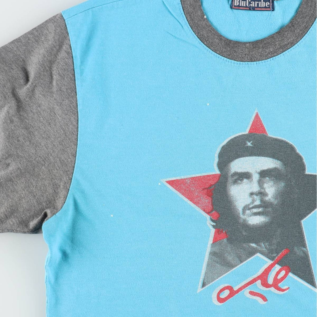 BluCaribe Che Guevara Print T-Shirt, Men's Size L (approx.) unclear Blue type light blue Vintage Second Hand