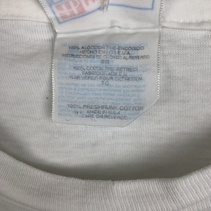 90'S Hanes BEEFY-T Printed T-shirt, Made in USA, Men's L size, Vintage cotton white type Vintage Second Hand