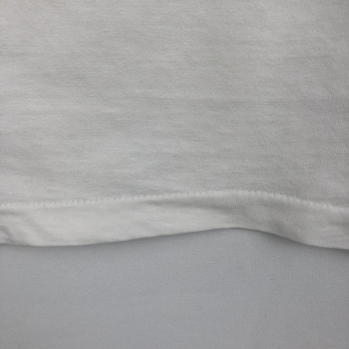 90'S Hanes BEEFY-T Printed T-shirt, Made in USA, Men's L size, Vintage cotton white type Vintage Second Hand
