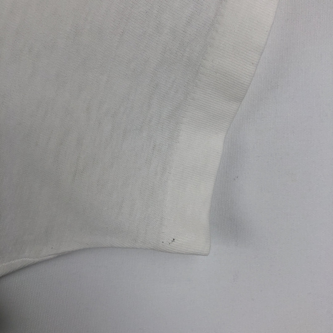 90'S Hanes BEEFY-T Printed T-shirt, Made in USA, Men's L size, Vintage cotton white type Vintage Second Hand
