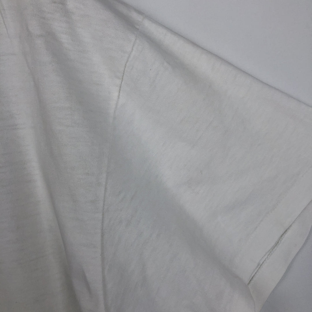 90'S Hanes BEEFY-T Printed T-shirt, Made in USA, Men's L size, Vintage cotton white type Vintage Second Hand