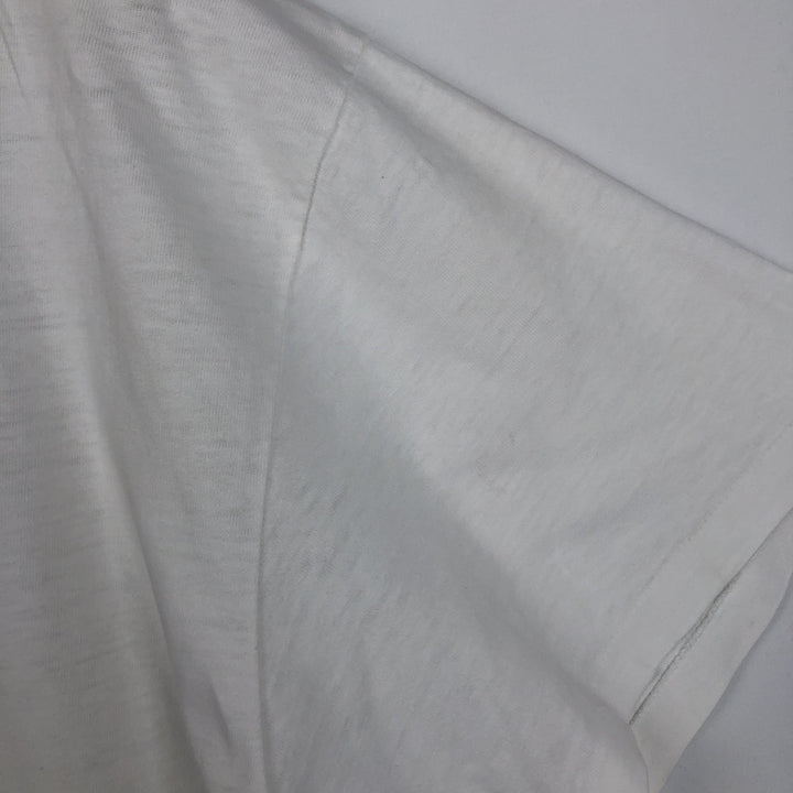 90'S Hanes BEEFY-T Printed T-shirt, Made in USA, Men's L size, Vintage cotton white type Vintage Second Hand