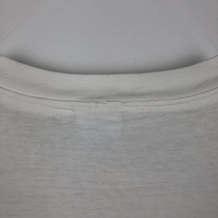 90'S Hanes BEEFY-T Printed T-shirt, Made in USA, Men's L size, Vintage cotton white type Vintage Second Hand