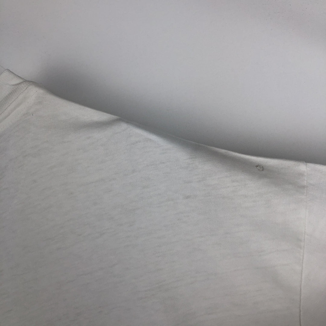 90'S Hanes BEEFY-T Printed T-shirt, Made in USA, Men's L size, Vintage cotton white type Vintage Second Hand