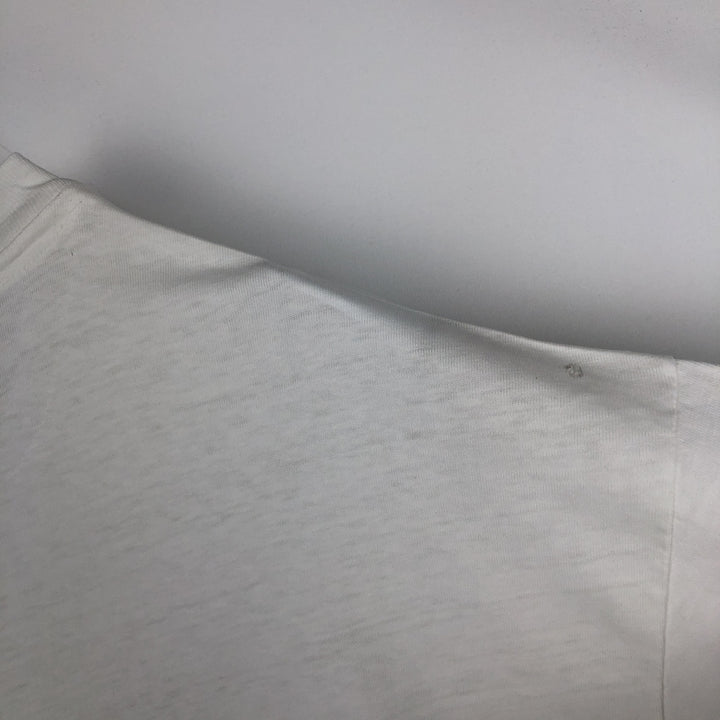 90'S Hanes BEEFY-T Printed T-shirt, Made in USA, Men's L size, Vintage cotton white type Vintage Second Hand