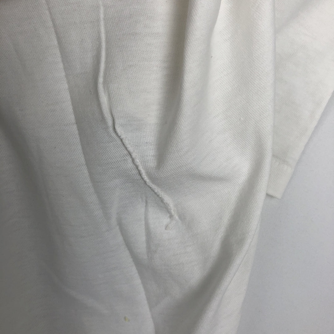 90'S Hanes BEEFY-T Printed T-shirt, Made in USA, Men's L size, Vintage cotton white type Vintage Second Hand