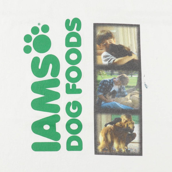 90'S Hanes IAMS Advertising T-Shirt, Made in USA, Men's XXL equivalent, Vintage cotton white type Vintage Second Hand