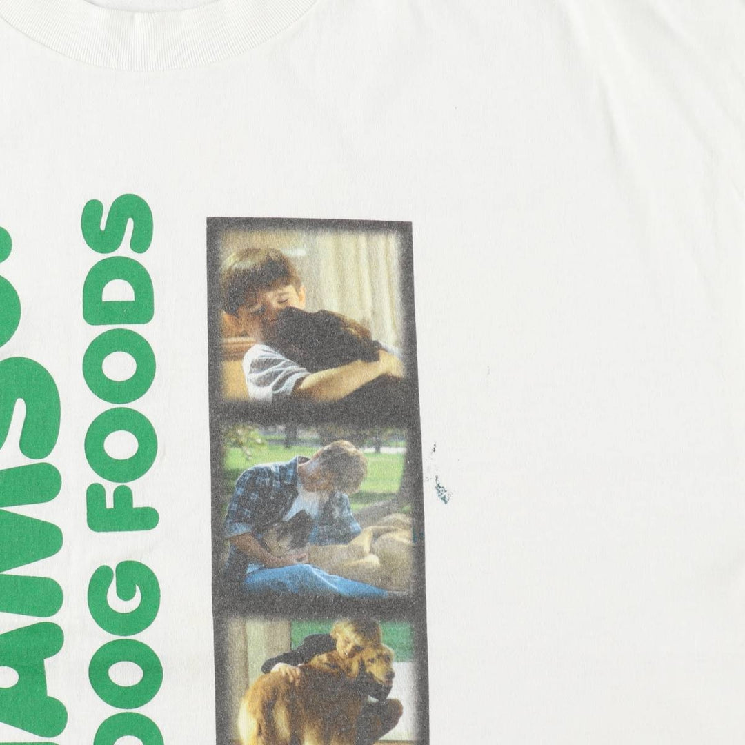 90'S Hanes IAMS Advertising T-Shirt, Made in USA, Men's XXL equivalent, Vintage cotton white type Vintage Second Hand