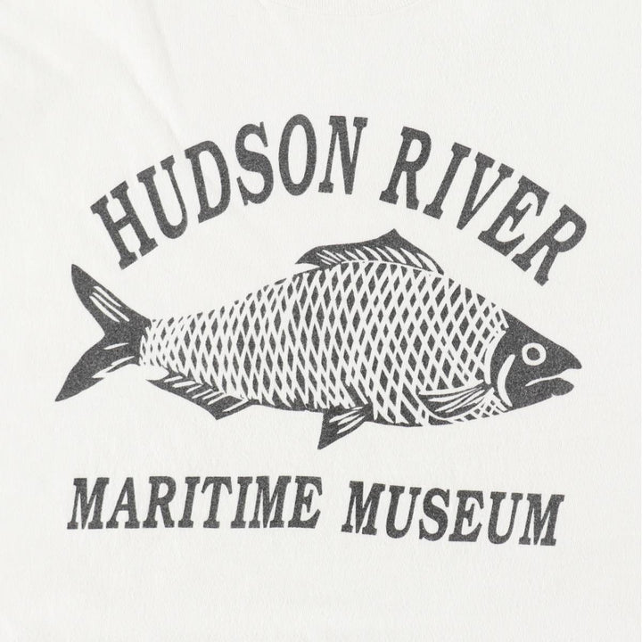 90'S Hanes Fish Print Advertising T-Shirt, Made in USA, Men's Size L (approx.), Vintage cotton white type Vintage Second Hand