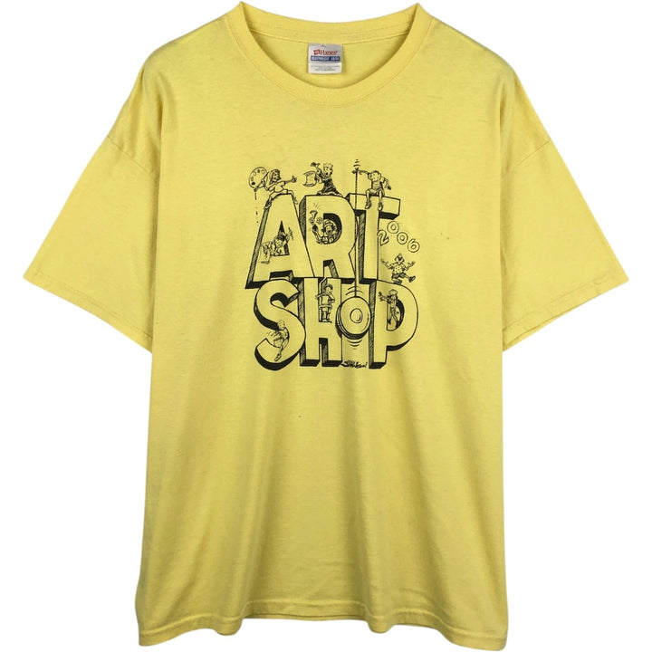90'S Hanes HEAVYWEIGHT 50 cotton yellow type Vintage Second Hand