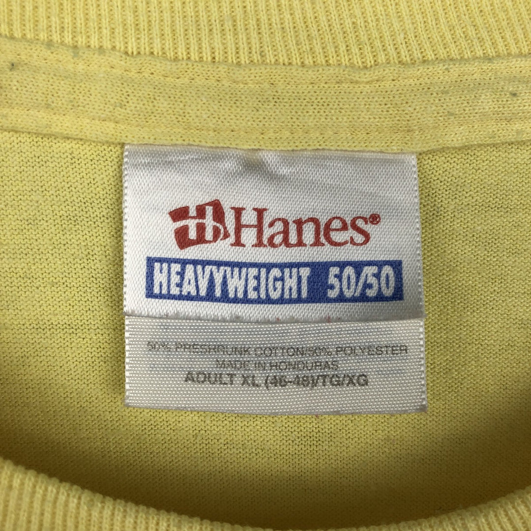 90'S Hanes HEAVYWEIGHT 50 cotton yellow type Vintage Second Hand
