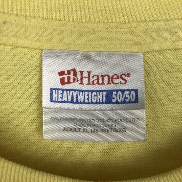 90'S Hanes HEAVYWEIGHT 50 cotton yellow type Vintage Second Hand