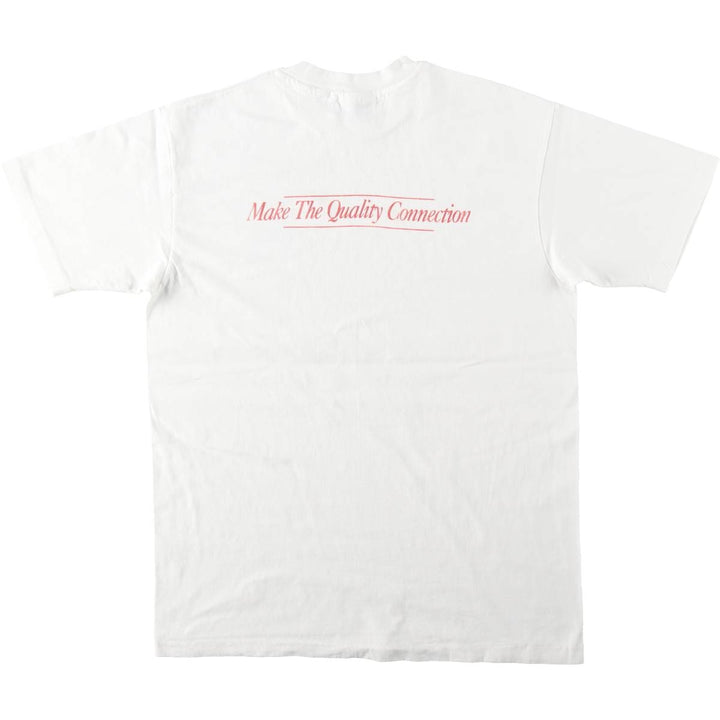 1980'S Hanes Blue Tag Advertising T-Shirt, Made in USA, Men's Size L (approx.), Vintage cotton white type Vintage Second Hand