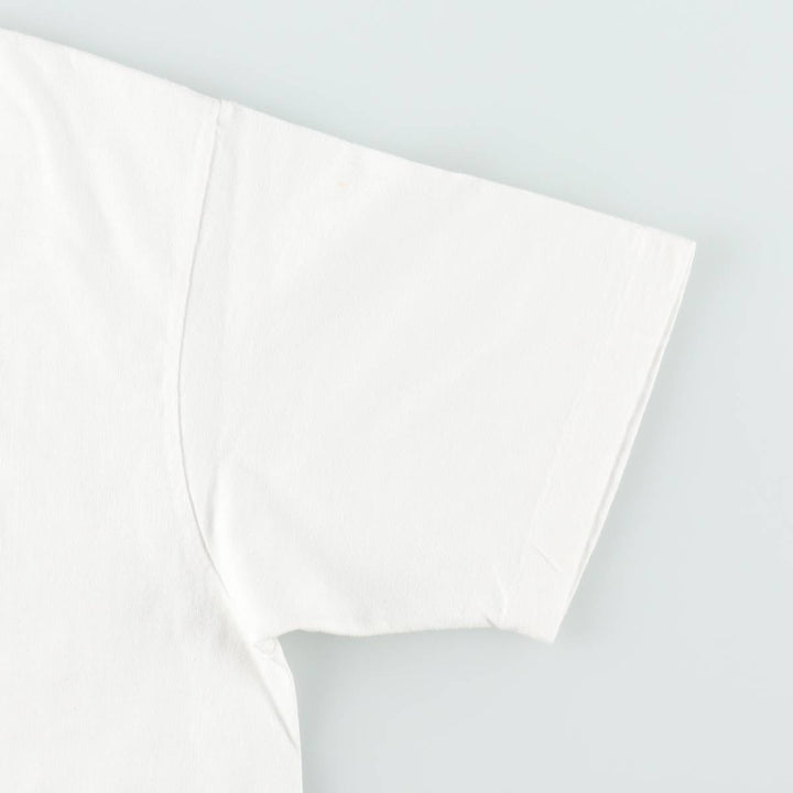 1980'S Hanes Blue Tag Advertising T-Shirt, Made in USA, Men's Size L (approx.), Vintage cotton white type Vintage Second Hand