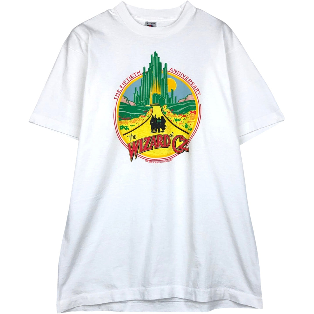 90'S Fruit of the Loom Wizard of Oz Movie T-Shirt, Made in USA, Men's Size L (approx.), Vintage cotton white type Vintage Second Hand
