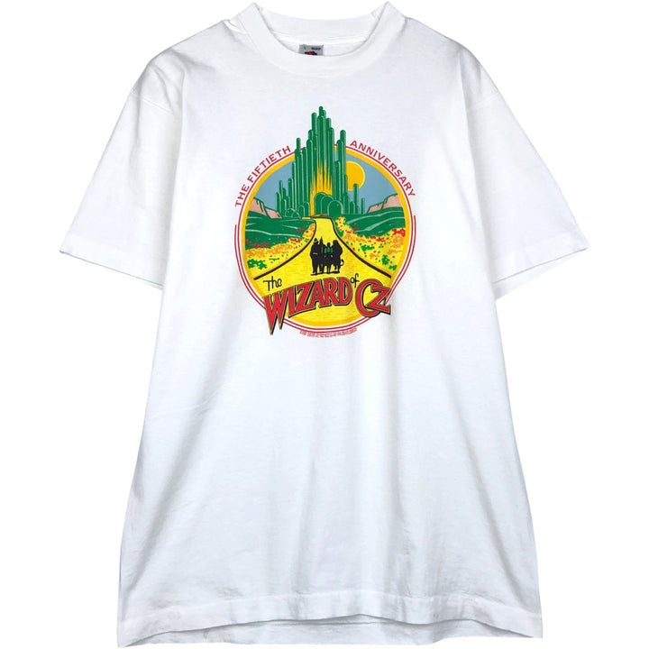 90'S Fruit of the Loom Wizard of Oz Movie T-Shirt, Made in USA, Men's Size L (approx.), Vintage cotton white type Vintage Second Hand