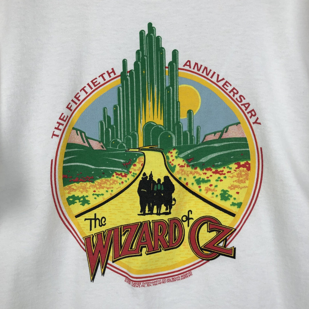 90'S Fruit of the Loom Wizard of Oz Movie T-Shirt, Made in USA, Men's Size L (approx.), Vintage cotton white type Vintage Second Hand