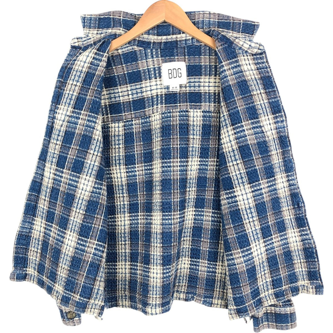 BDG Check Pattern Cotton Jacket, Women's Size M (approx.) cotton blue type Vintage Second Hand