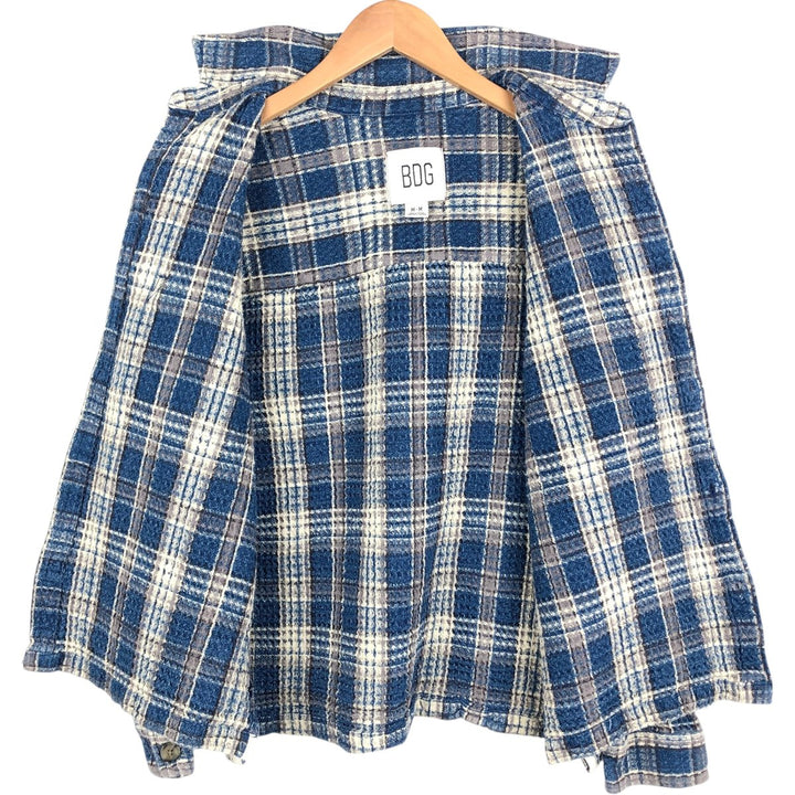 BDG Check Pattern Cotton Jacket, Women's Size M (approx.) cotton blue type Vintage Second Hand