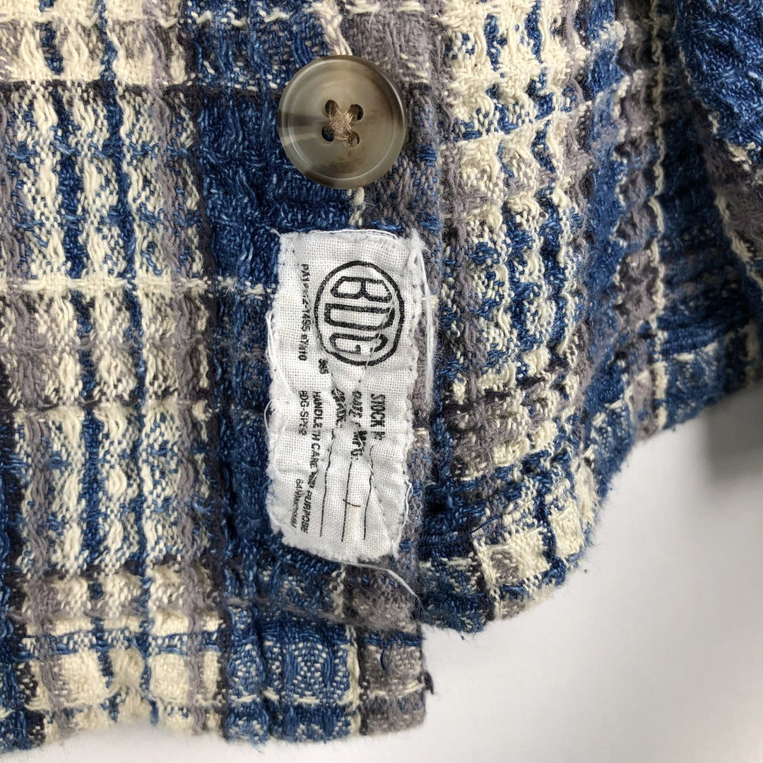 BDG Check Pattern Cotton Jacket, Women's Size M (approx.) cotton blue type Vintage Second Hand