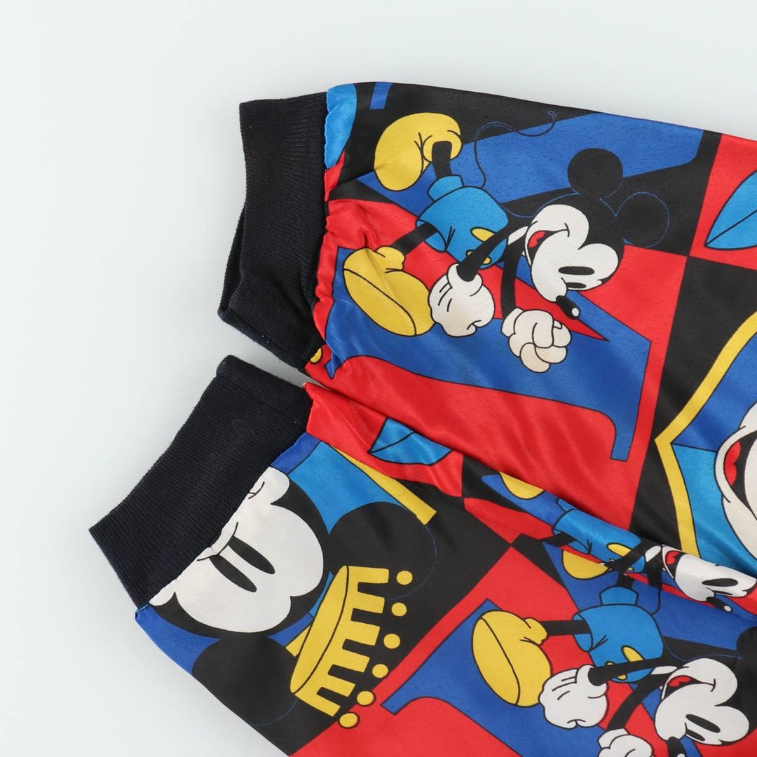 MICKEY And Co. MICKEY MOUSE Mickey Mouse all-over print blouson, made in USA, women's size L equivalent. polyester red type Vintage Second Hand
