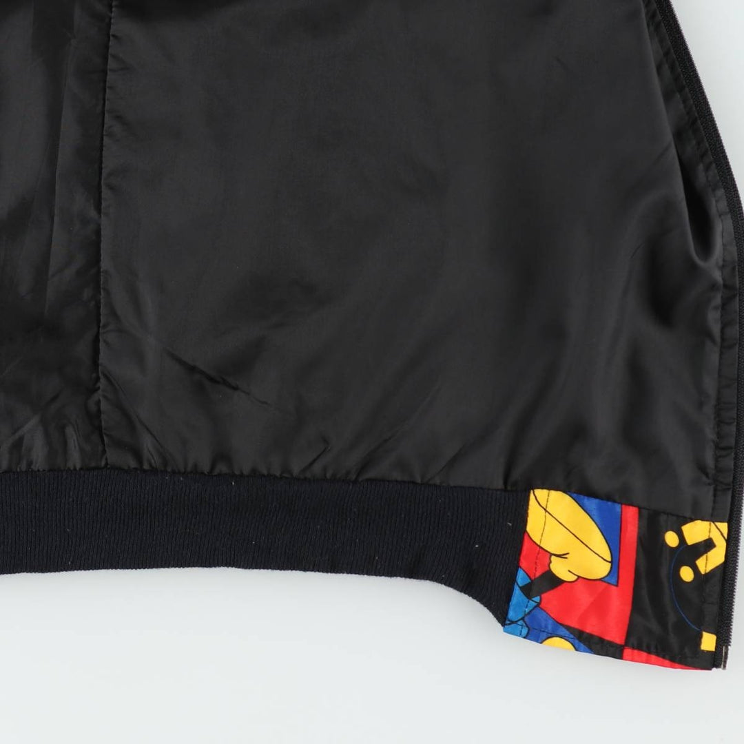 MICKEY And Co. MICKEY MOUSE Mickey Mouse all-over print blouson, made in USA, women's size L equivalent. polyester red type Vintage Second Hand