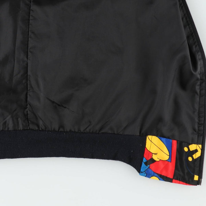 MICKEY And Co. MICKEY MOUSE Mickey Mouse all-over print blouson, made in USA, women's size L equivalent. polyester red type Vintage Second Hand