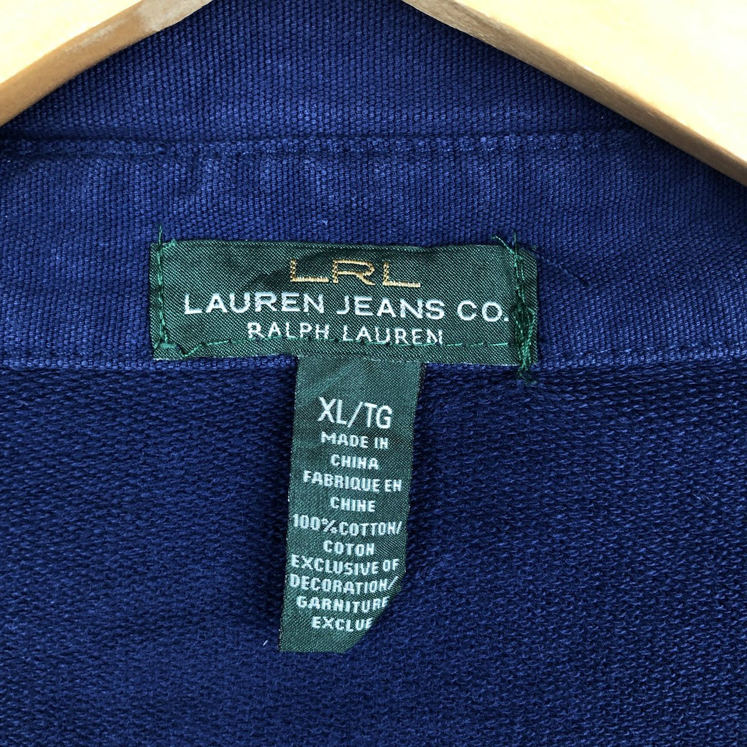 Ralph Lauren LRL LAUREN JEANS COMPANY Fireman Jacket, Women's Size XL (approx.) cotton Navy blue Vintage Second Hand