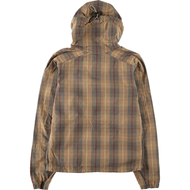 NOAH Check Pattern Cotton Pullover Anorak Parka, Made in Italy, Women's Size S (approx.) cotton beige type brown Vintage Second Hand